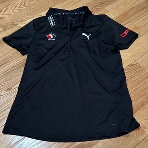 Black Puma Polo Shirt with Logos